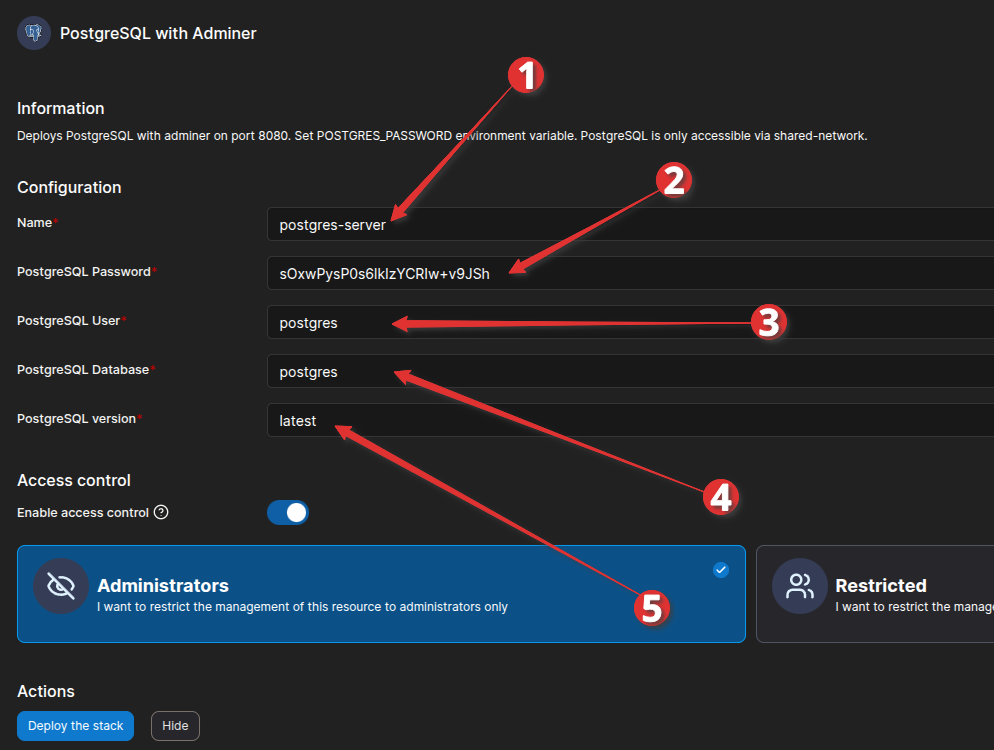 Установка сервера баз данных PostgreSQL через шаблон Portainer - Image 2 Установка сервера баз данных PostgreSQL через шаблон Portainer - Image 2