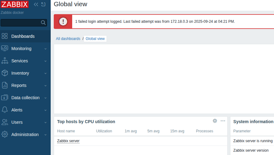 Установка Zabbix с помощью Portainer - Image 6 Установка Zabbix с помощью Portainer - Image 6