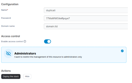 Installing Duplicati with Portainer - Image 5 Installing Duplicati with Portainer - Image 5
