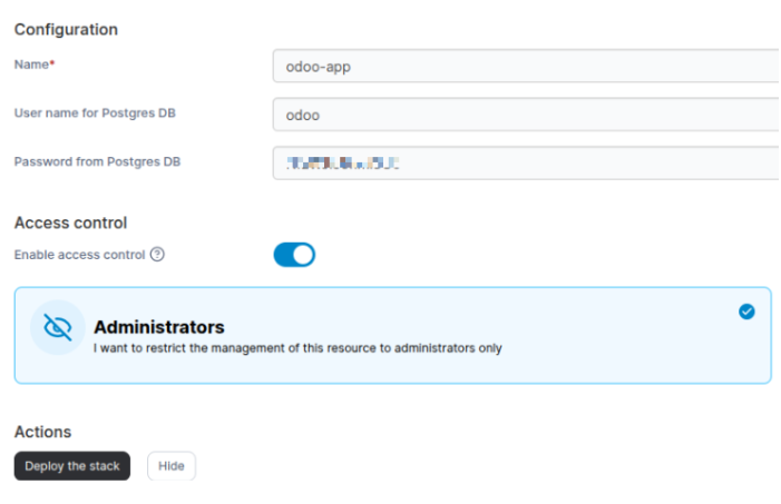 Установка Odoo с помощью Portainer - Image 5