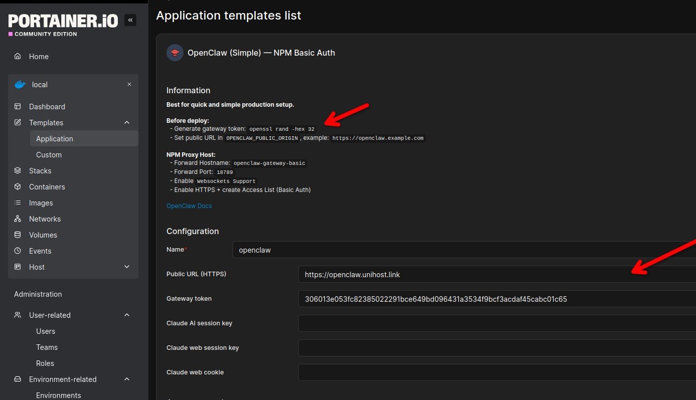Установка OpenClaw с Portainer - Image 1 Установка OpenClaw с Portainer - Image 1