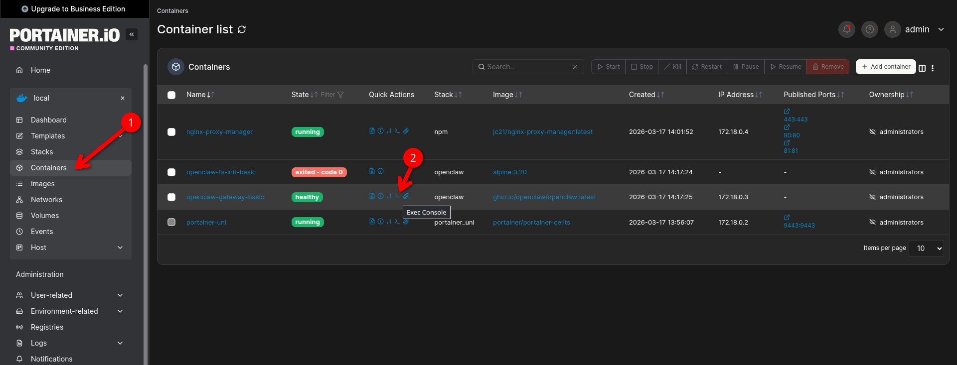 Установка OpenClaw с Portainer - Image 5 Установка OpenClaw с Portainer - Image 5