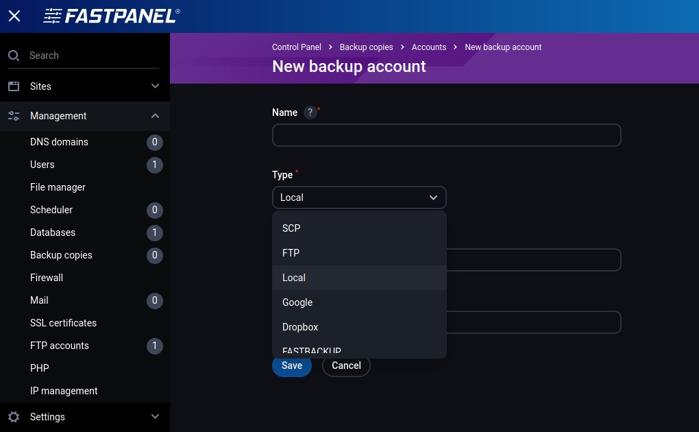 Installing FASTPANEL - Image 7