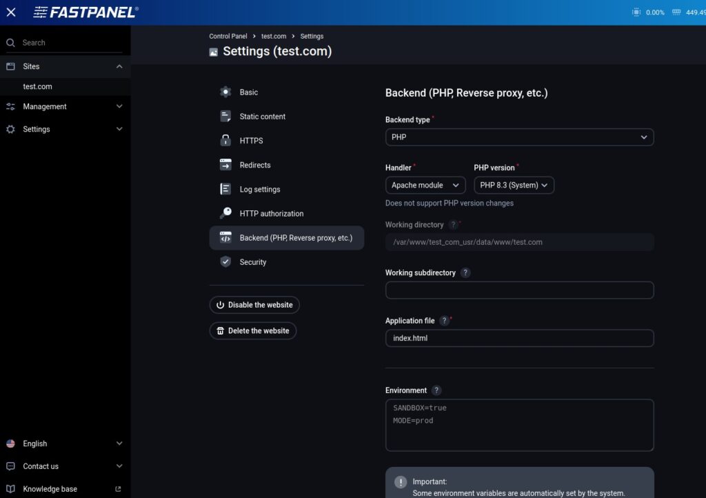 Installing FASTPANEL - Image 6
